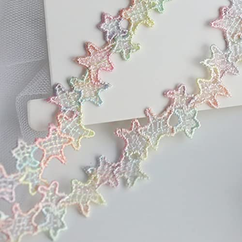 Applikationen, DIY-Nähzubehör, 5 Yard Weihnachtsstern Guipure-Spitzenbesatz Applikation 0,59 Zoll Nähen DIY Zubehör(8) von HYQOUKLR