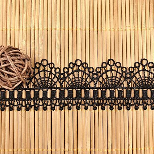 Applikationen, DIY-Nähzubehör, Mehrfarbige Spitzenborte, 4 Meter, 1,5 Zoll, for Hochzeitskleider, Applikation, Stickerei, Nähzubehör(Black) von HYQOUKLR