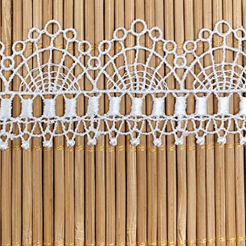 Applikationen, DIY-Nähzubehör, Mehrfarbige Spitzenborte, 4 Meter, 1,5 Zoll, for Hochzeitskleider, Applikation, Stickerei, Nähzubehör(White) von HYQOUKLR