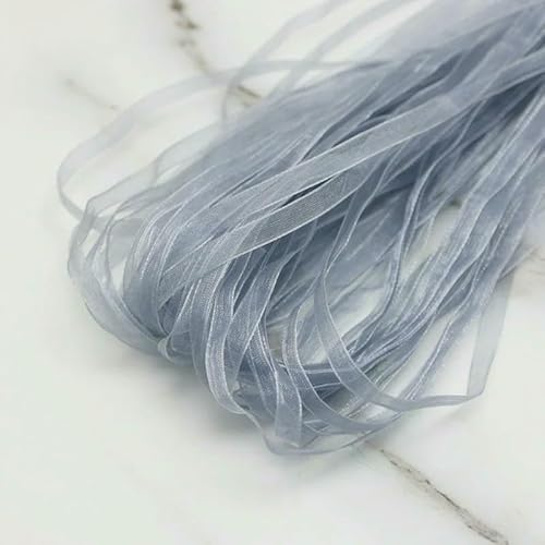 Chiffonband, Hochzeitsband, 1/4'' doppelseitiges Organzaband, mehrfarbig(LIGHT GRAY) von HYQOUKLR