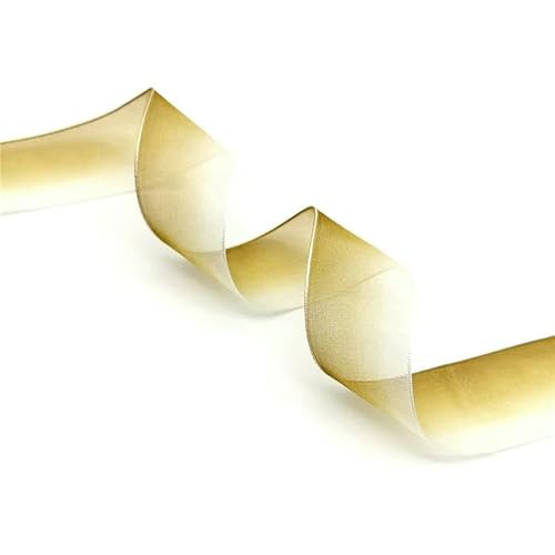 Chiffonband, Hochzeitsband, 5 Yards 25mm Farbverlauf Organza Bänder Multicolor(Coffee-White) von HYQOUKLR