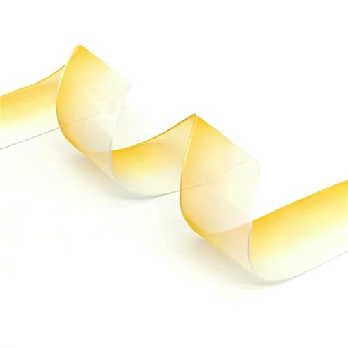 Chiffonband, Hochzeitsband, 5 Yards 25mm Farbverlauf Organza Bänder Multicolor(Orange-White) von HYQOUKLR