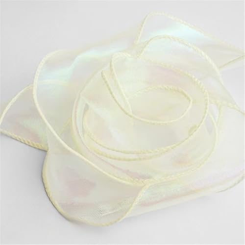 Chiffonband, Hochzeitsband, Chiffonband, 9,1 m, mehrere Größen, mehrfarbig, for Bastelarbeiten und Geschenkverpackungen(Beige,10 x 10 Yard) von HYQOUKLR