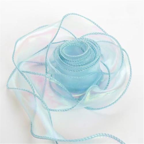 Chiffonband, Hochzeitsband, Chiffonband, 9,1 m, mehrere Größen, mehrfarbig, for Bastelarbeiten und Geschenkverpackungen(Blue,10 x 10 Yard) von HYQOUKLR
