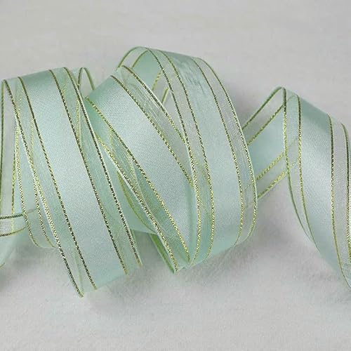 Chiffonband, Hochzeitsband, Organzabänder, 4,5 m, 25 mm Breite, mehrfarbig(Cyan) von HYQOUKLR