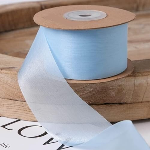 Chiffonband, Hochzeitsband, Organzaband aus Polycotton for Hochzeitsblumendekor und Geschenkverpackungen, 22 Yards, 8 cm(4) von HYQOUKLR