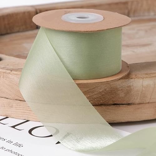 Chiffonband, Hochzeitsband, Organzaband aus Polycotton for Hochzeitsblumendekor und Geschenkverpackungen, 22 Yards, 8 cm(B16) von HYQOUKLR