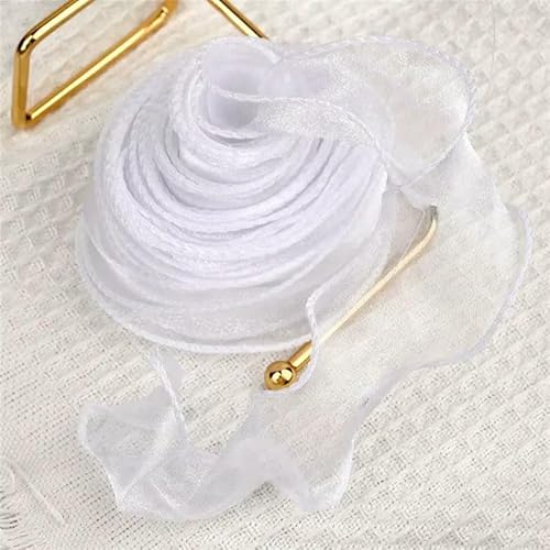 Chiffonband, Hochzeitsband, Organzaband mit Fischschwanz-Welle, 4 cm, mehrfarbig, 10 m/2,2 m(1,10m) von HYQOUKLR