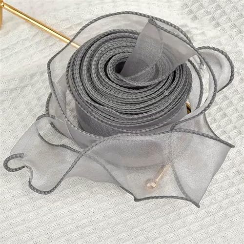 Chiffonband, Hochzeitsband, Organzaband mit Fischschwanz-Welle, 4 cm, mehrfarbig, 10 m/2,2 m(8,2.2m) von HYQOUKLR