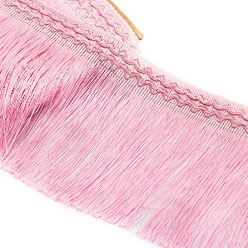 Fransenborte mit Quasten, 11,5 Meter 17cm Breites Spitzenband Fransenbesatz Quaste Trimmen Nähen Band(Pink) von HYQOUKLR