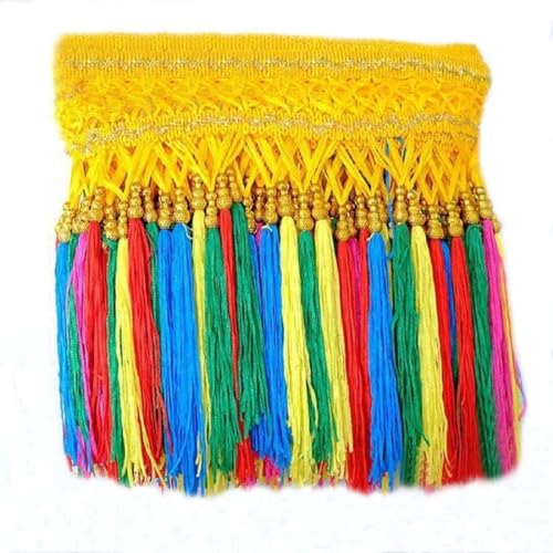 Fransenborte mit Quasten, 2 Yards 25 cm Breite Regenbogen Polyester Latein Fransen Quaste Trimmen Spitze Quaste Trim Fransenborte mit Quasten, 2 Yards 25 cm Breite Regenbogen Polyester Latein Fransen Quaste Trimmen Spitze Quaste Trim von HYQOUKLR