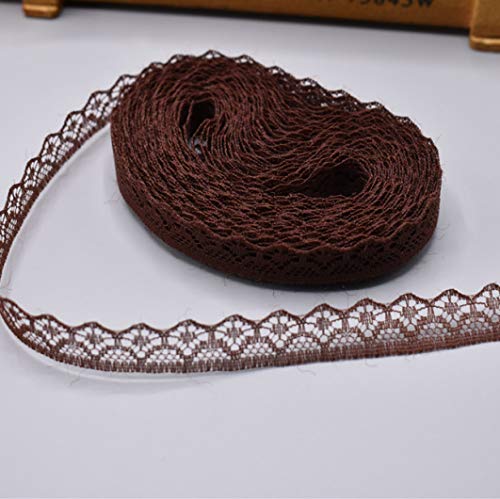 Spitzenband, Besticktes Spitzenbesatzband, Polyester, 9,1 m, 14 mm Breite, 23 Muster, mehrfarbig(Coffee) von HYQOUKLR