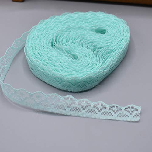 Spitzenband, Besticktes Spitzenbesatzband, Polyester, 9,1 m, 14 mm Breite, 23 Muster, mehrfarbig(Light Green) von HYQOUKLR