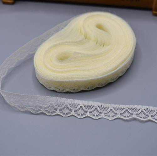 Spitzenband, Besticktes Spitzenbesatzband, Polyester, 9,1 m, 14 mm Breite, 23 Muster, mehrfarbig(Off White) von HYQOUKLR