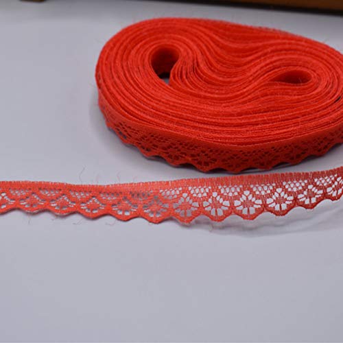 Spitzenband, Besticktes Spitzenbesatzband, Polyester, 9,1 m, 14 mm Breite, 23 Muster, mehrfarbig(Red) von HYQOUKLR