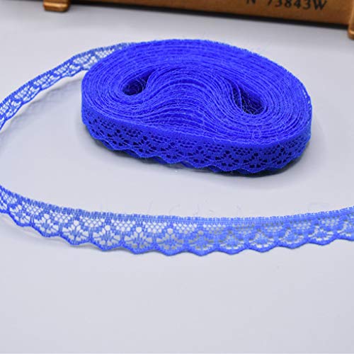 Spitzenband, Besticktes Spitzenbesatzband, Polyester, 9,1 m, 14 mm Breite, 23 Muster, mehrfarbig(Royal Blue) von HYQOUKLR
