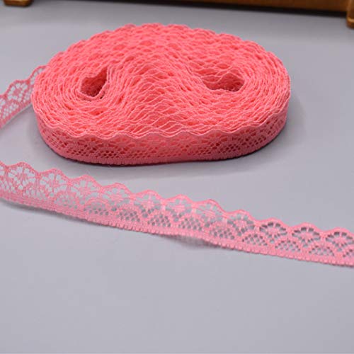 Spitzenband, Besticktes Spitzenbesatzband, Polyester, 9,1 m, 14 mm Breite, 23 Muster, mehrfarbig(Watermelon Red) von HYQOUKLR