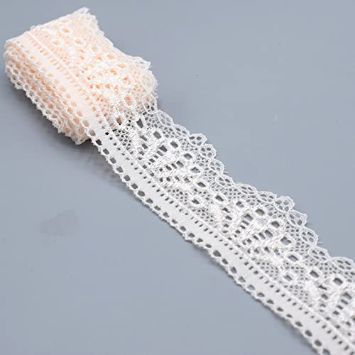 Spitzenband, Elastischer Spitzenbesatz, 30 mm, 2 oder 10 Yards, mehrfarbig(Champagne,30mm 2 Yards) von HYQOUKLR