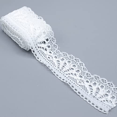 Spitzenband, Elastischer Spitzenbesatz, 30 mm, 2 oder 10 Yards, mehrfarbig(White 2,30mm 2 Yards) von HYQOUKLR