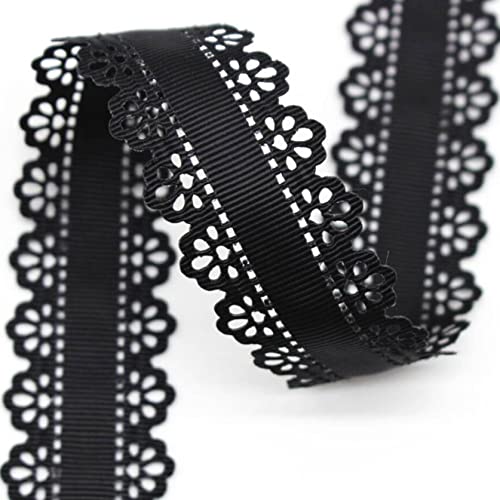 Spitzenband, Ripsband mit gewelltem Rand, Spitzenbesatz, for Bastelarbeiten, Schleifen, Geschenke, mehrfarbig, 30 mm x 9,1 m(4) von HYQOUKLR