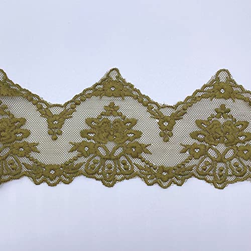 Spitzenband, Spitzenbandbesatz for Vorhänge, Kleidungsstücke, Bastelarbeiten, mehrfarbig, 7,4 cm x 91,4 cm(Green) von HYQOUKLR