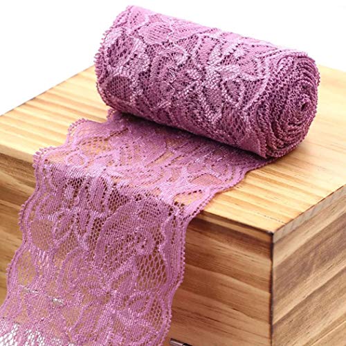 Spitzenband, Spitzenbesatzbänder, 8 cm breit, 18 Stück, mehrfarbig(Purple) von HYQOUKLR