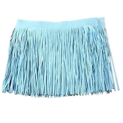 breite Quaste, Spitzenbesatz, Fransen Quaste Trim Wildleder Multicolor 10-30cm Band Spitze(Lightblue81,15cm) von HYQOUKLR
