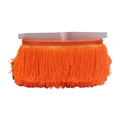 breite Quaste, Spitzenbesatz, Polyester Fransen Quaste Trim 1 Yard Multicolor(Orange,15cm) von HYQOUKLR