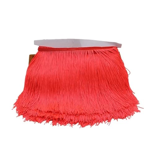 breite Quaste, Spitzenbesatz, Polyester Fransen Quaste Trim 1 Yard Multicolor(Peach,9cm) von HYQOUKLR