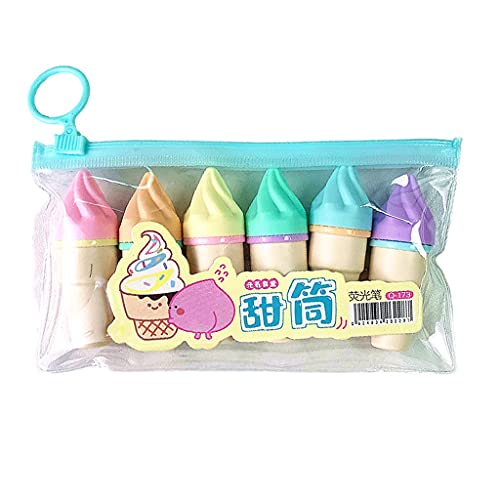 HYROOY 6 niedliche Textmarker, Eiscreme-Form, fluoreszierende Marker HYROOY 6 niedliche Textmarker, Eiscreme-Form, fluoreszierende Marker von HYROOY