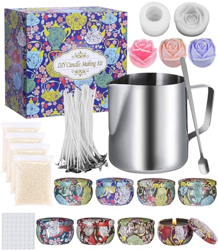 HYSINSE Kerzen DIY Selber Machen Set,Kerzenherstellung Zubehör,Duftkerze Geschenke,Kerzenherstellungsset für Anfänger,Frauen Geschenk mit Bienenwachs Kerzendosen,Silikonform Rosenmotiv HYSINSE Kerzen DIY Selber Machen Set,Kerzenherstellung Zubehör,Duftkerze Geschenke,Kerzenherstellungsset für Anfänger,Frauen Geschenk mit Bienenwachs Kerzendosen,Silikonform Rosenmotiv von HYSINSE