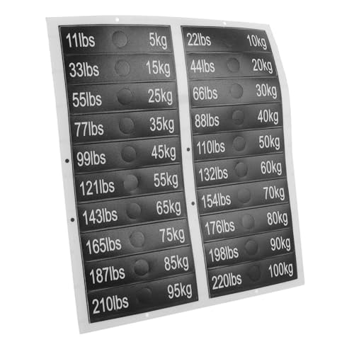 HYTROVE 1 Blatt Kraftstation Aufkleber Gewichtsmarkierungen für Fitnessgeräte mit Gewichtsoptionen Einfach Anzuwenden Entfernen Optimal für Effektives Training von HYTROVE