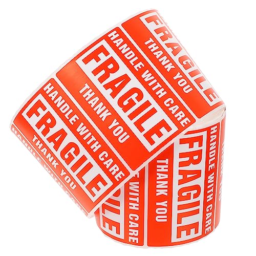 HYTROVE 1 Rolle Selbstklebende Warnetiketten Fragile Rolle Hochwertige Verpackungsaufkleber für Sicheren Versand Starke Haftung Einfach Anzubringen für Zerbrechliche Sendungen von HYTROVE