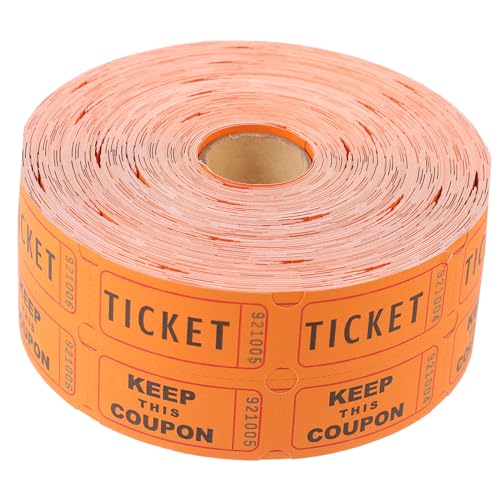 HYTROVE 1 Rolle Tickets Orange Ticketetiketten für Events Einfache Anwendung für Veranstaltungen Karnevale Schulbälle und Freizeitaktivitäten von HYTROVE