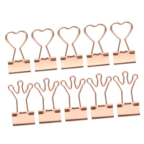 HYTROVE 10 Stück Kleinbinderclips Teiliges Bunte Büroklammern Herz und Kronenform für Büro Zuhause Notizen und Kreative Projekte Organisation von Dokumenten und Unterlagen von HYTROVE