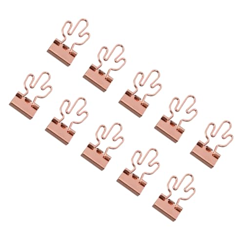 HYTROVE 10 Stück Teiliges Binderklammern aus mit Roségold Kaktus Muster Multifunktionale Büroklammern zum Organisieren von Papieren Dokumenten und Prüfungsunterlagen für Schule Büro und HYTROVE 10 Stück Teiliges Binderklammern aus mit Roségold Kaktus Muster Multifunktionale Büroklammern zum Organisieren von Papieren Dokumenten und Prüfungsunterlagen für Schule Büro und von HYTROVE