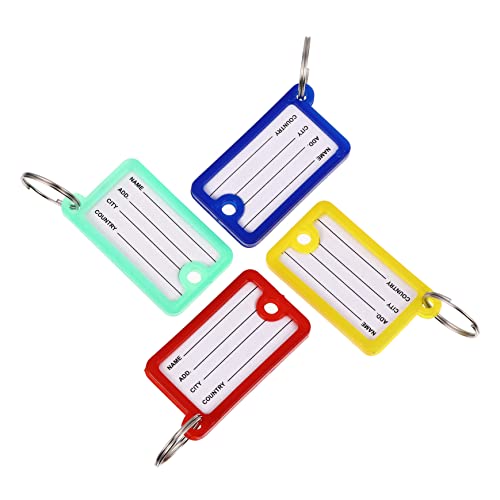 HYTROVE 100 Stück Bunte Schlüsselanhänger Beschriftbare Id Tags für Schlüssel Gepäck Haustiere und Set für Hotels Vermieter und Organisation von HYTROVE