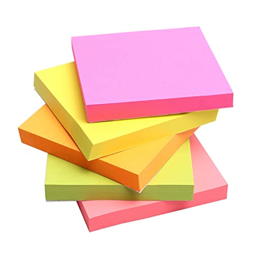 HYTROVE 100Blätter Pack Haftnotizen Selbstklebende Notizblätter Zufälligen Farben für Büro Schule und Zuhause Leicht Repositionierbar von HYTROVE