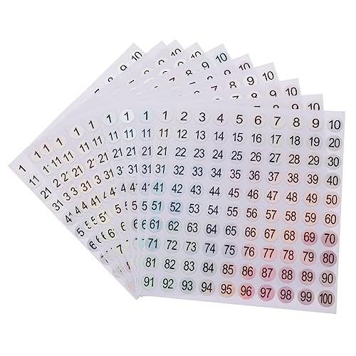 HYTROVE 10Blätter Runde Reflektierende Zahlenaufkleber Selbstklebende Klebzahlen für Büroorganisation Heimdekoration und Einfach Anzubringen HYTROVE 10Blätter Runde Reflektierende Zahlenaufkleber Selbstklebende Klebzahlen für Büroorganisation Heimdekoration und Einfach Anzubringen von HYTROVE