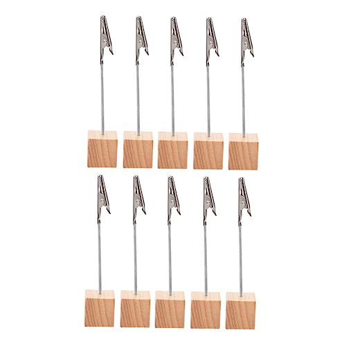 HYTROVE 10Stücke Tabletop Nachrichtenclip Vintage Holz Foto und Notizenhalter Klemmen für Memos und Visitenkarten Kreatives Büro Accessoire zur Aufbewahrung und Präsentation von HYTROVE