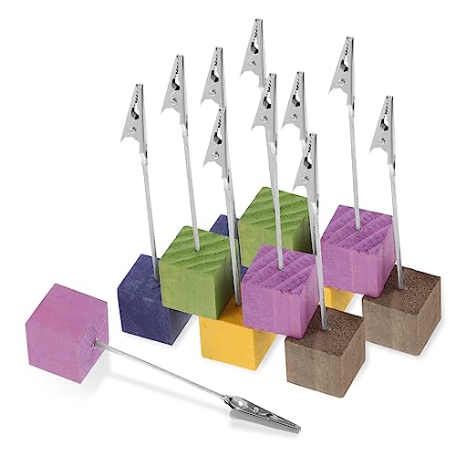 HYTROVE 10Stücke Teiliges Holz Memo Clips mit Stabiler Basis Kreative Foto und Notizhalter für Schreibtisch Multifunktions Bildclips zur Dekoration von Büro Zuhause und Veranstaltungen von HYTROVE