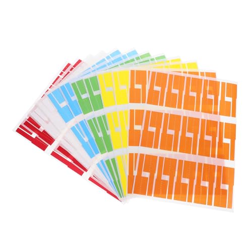 HYTROVE 12 Blatt P Form Kabeletiketten Reißfeste Selbstklebende Aufkleber für Kabelorganisation Farben Weiß Rot Hellblau Gelb Grün Orange für Industrielle Anwendungen und Elektrische von HYTROVE