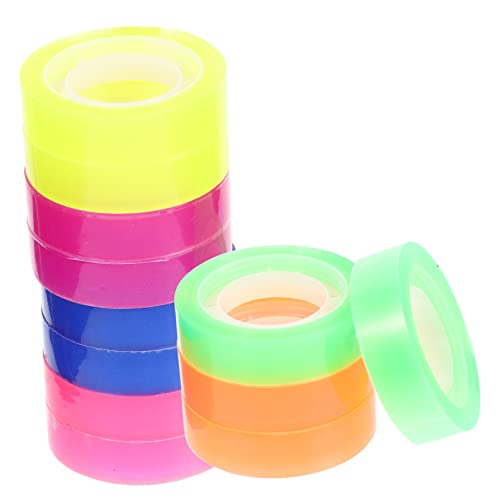 HYTROVE 12 Rollen Bunte Transparentkleber Kreative Klebebänder für Diy Vielseitig Einsetzbar für Bastelprojekte Geburtstage und von HYTROVE