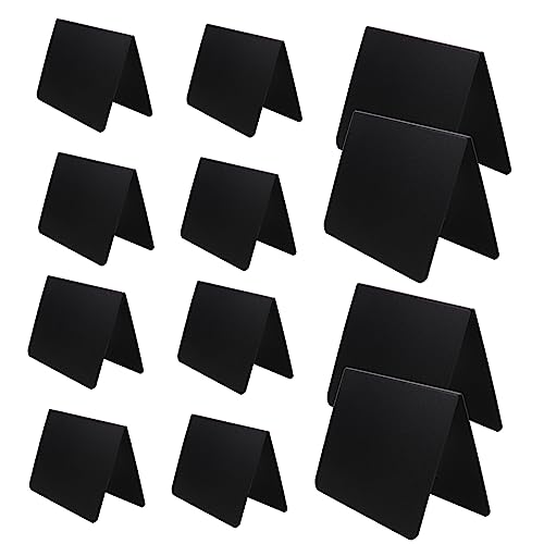 HYTROVE 12 Stück Mini Schwarze Kreidetafeln Doppelseitige Preisboards für Restaurant Dekoration Abwischbar und Wiederverwendbar für Menüs und Tischdekoration von HYTROVE