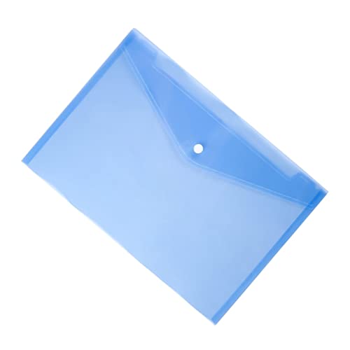 HYTROVE 12 Stück PP Transparente Dokumentenmappe mit Druckknopf Wasserfest und Reißfest für Büro und Schule Organizer für Wichtige Unterlagen Blau von HYTROVE