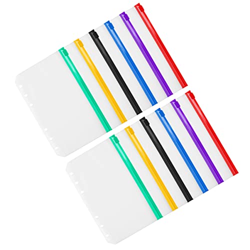 HYTROVE 12 Stück PVC Reißverschluss Taschen Bunte Dokumentenbeutel für Ring Notizbuch Praktischer Organizer für Schule Büro Reisen und von HYTROVE