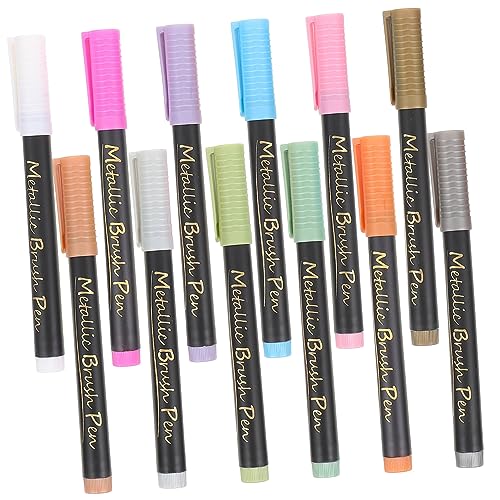 HYTROVE 12 Stück Teiliges Set Bunte Marker Stifte Weiche Pinselspitze für Kalligraphie und Zeichnungen für Künstler Schüler und Bastelprojekte von HYTROVE
