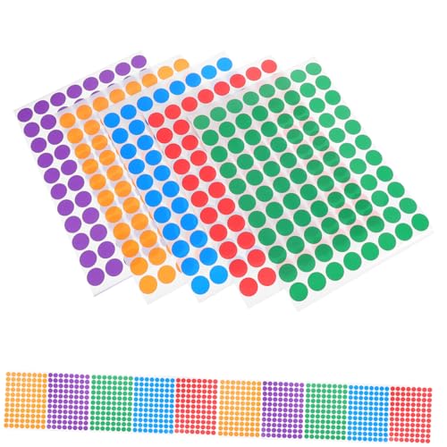 HYTROVE 15Blätter Pack Selbstklebende Runde Punktaufkleber Kreisetiketten für Schule Büro und Zuhause Beschriften und Klassifizieren von HYTROVE