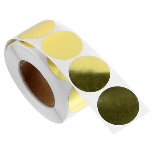 HYTROVE 1Rolle Goldene Runde Etikettenaufkleber Selbstklebende Sticker für DIY Dekoration Bastelprojekte Lesezeichen und Hochzeiten von HYTROVE