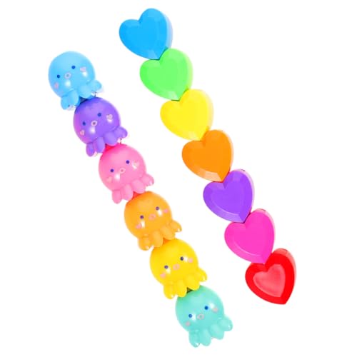 HYTROVE 2 Stück Cartoon Textmarker Bunte Ästhetische Highlighter für Schule und Büro Niedliche Marker für Studenten Farben im Herz von HYTROVE